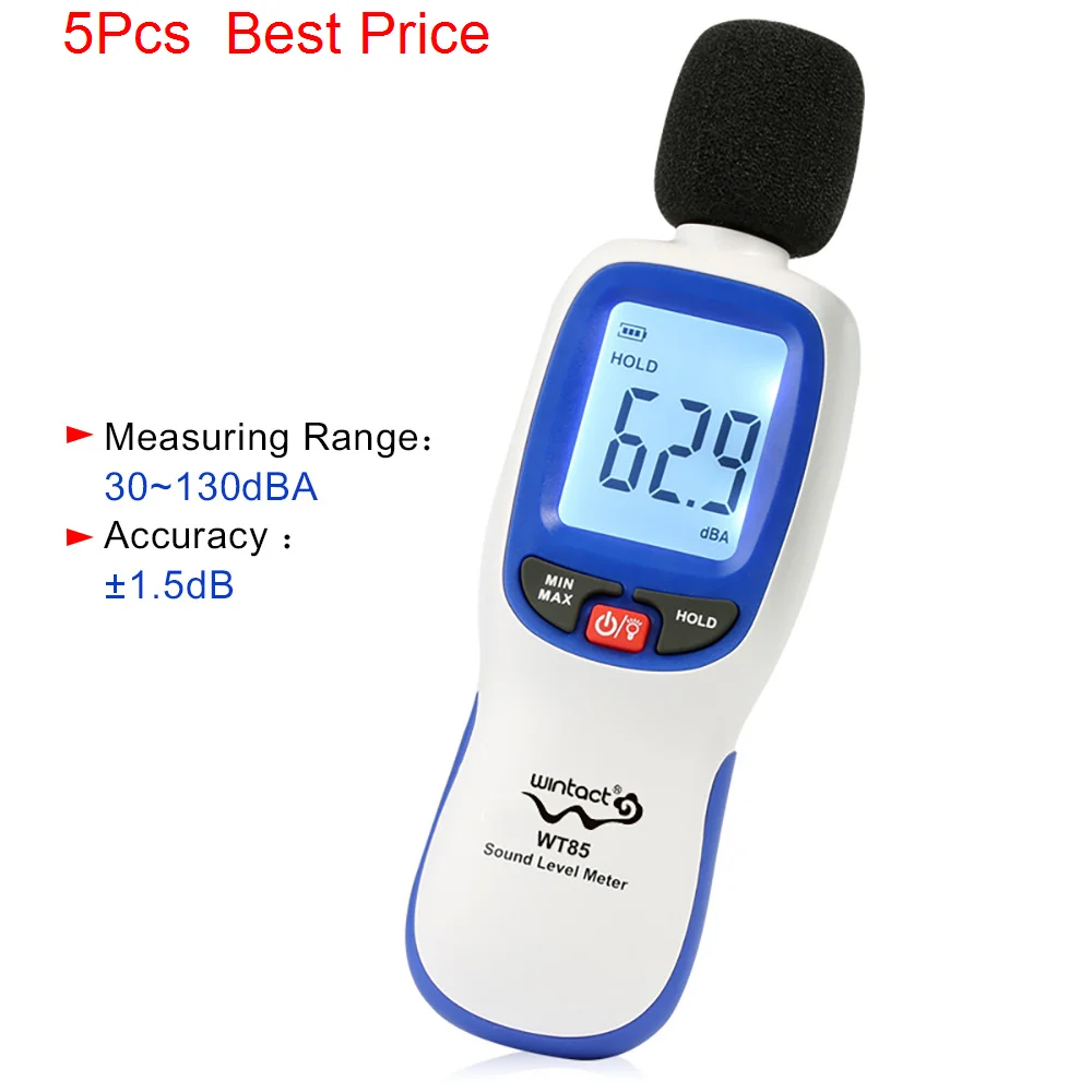 

5Pcs Gm1353 Huitianyi Wt85 Digital Noise Meter Household Decibel Meter Professional Noise Volume Tester