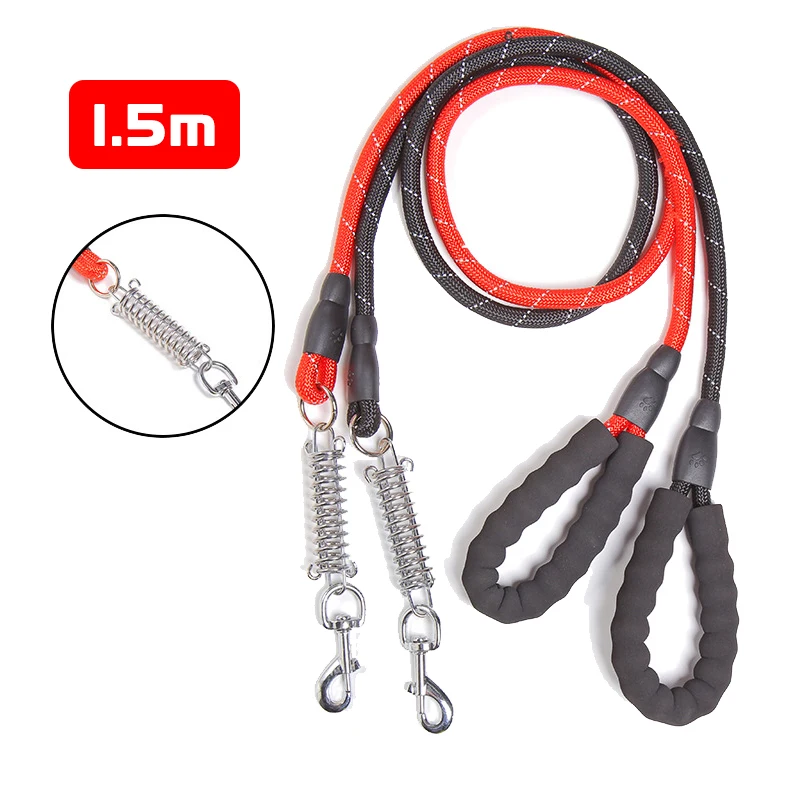 

1.5m Reflective Retractable Dog Leash Rope Nylon Spring Traction Belt Explosion Proof Training Pet Lead Buffer Shock Absorption