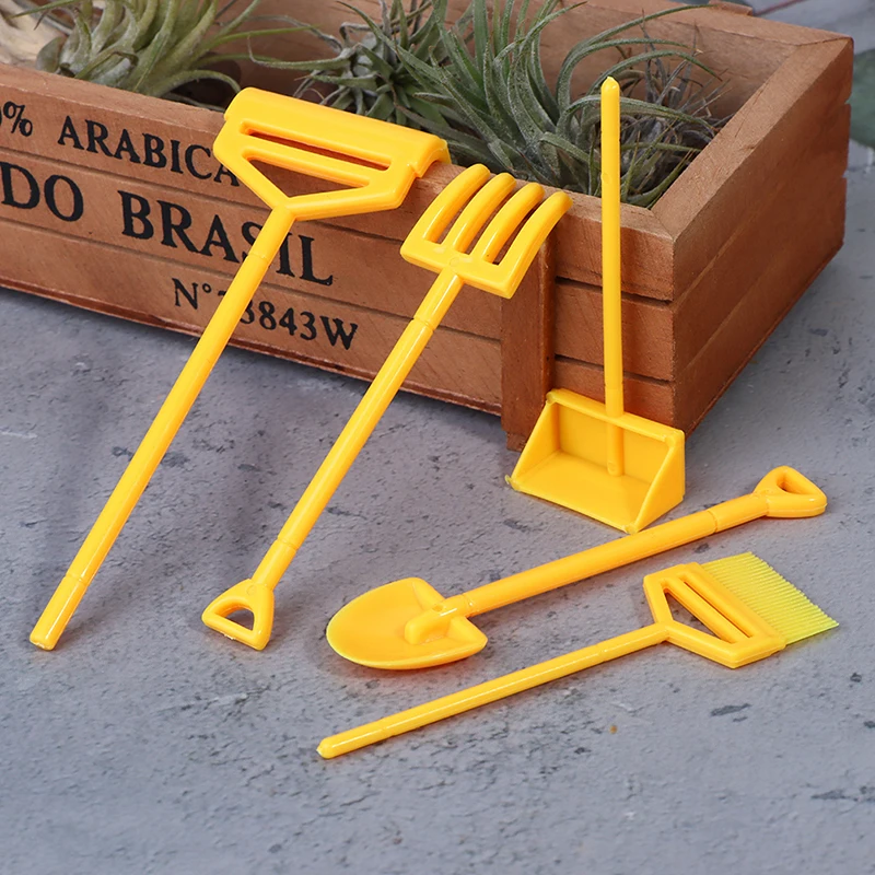 

5 шт./компл. 1:12 миниатюрная Лопата для кукольного домика, модель метлы, декоративные аксессуары, игрушки