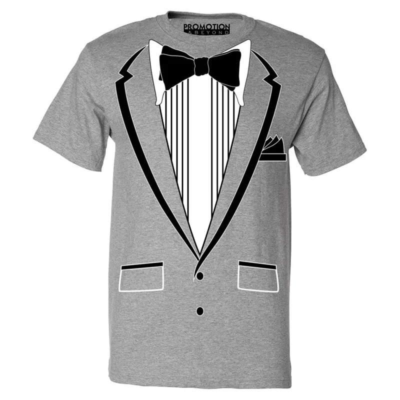 Tailcoat Printing T Shirt Men Street Funny Cosplay Short Sleeve Shirts Fake Tie Captain Clothes Fashion Trend Plus Size Top