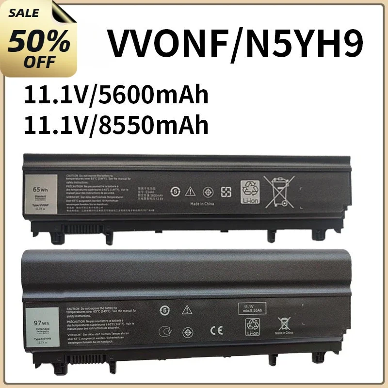 Фото Аккумулятор для ноутбука Real Capacity VV0NF 65Wh 97Wh N5YH9 для Dell Latitude E5440 E5540 VJXMC 0K8HC 7W6K0 CXF66 №2