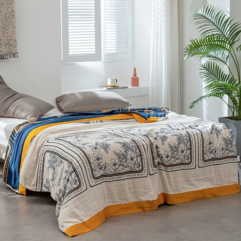 

1pc Vintage Colorful Floral Print Bedding Throw Throw Sofa Throw Blanket