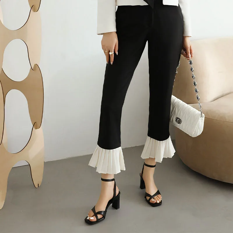 Plus Size Women Clip Toe Sandals New 2023 Summer High Heeled Sandal Fashion Lady Black White Orange Green Casual Shoes