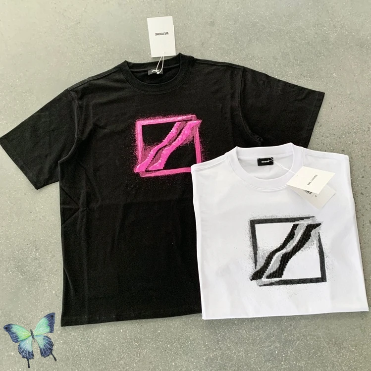 

Дизайнерская футболка WE11DONE с розовыми блестками, топы, футболки для мужчин и женщин