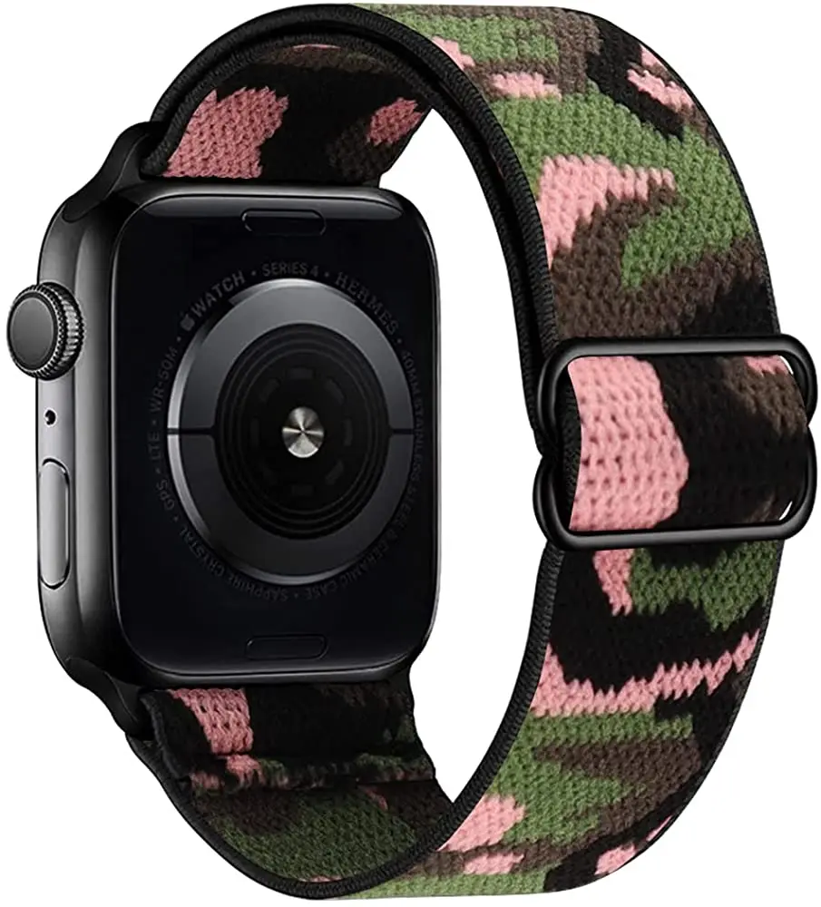 Correa para Apple Watch, banda de 44mm, 40mm, 45mm, 41mm, 42mm, 38mm, 45mm, nailon elástico trenzado, pulsera iWatch Series 3 5 SE 6 7