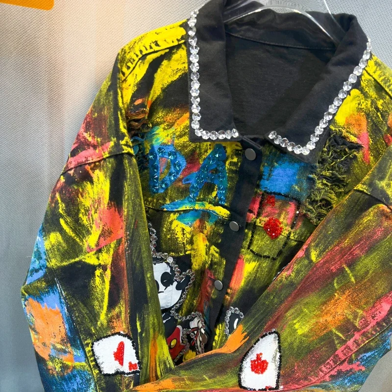 Новинка Осень-зима 2023 пальто для тяжелой промышленности с изображением граффити