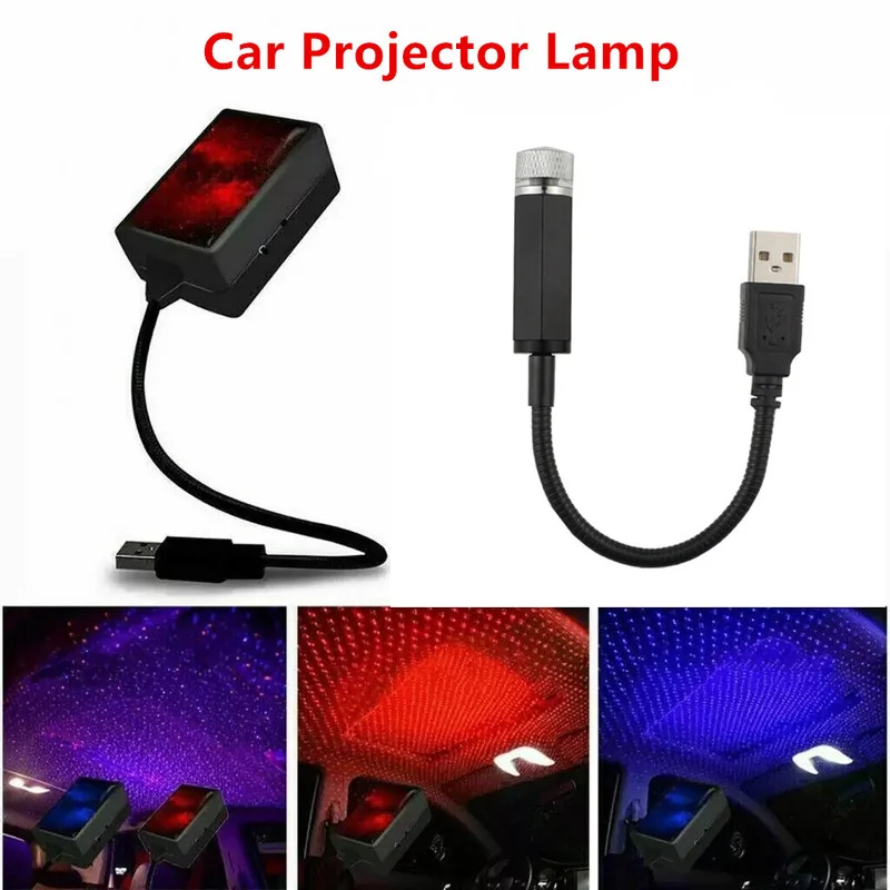

USB Car Projector Lamp Multimodal Galaxy Star Starry Atmosphere Music Rhythm Night Lights for Home Car Ceiling Decoration Lights