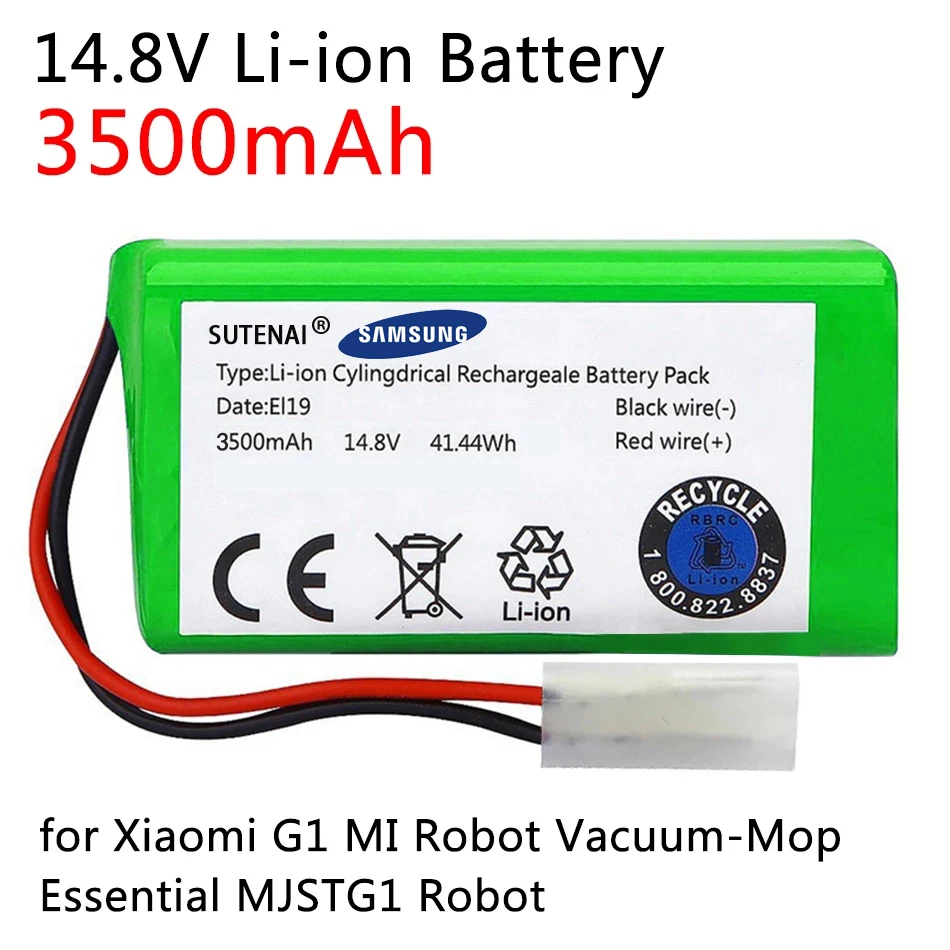 

NEW 14.8V 6800mAh Li-ion Battery for Xiaomi G1 MI Robot Vacuum-Mop Essential MJSTG1 Robot Vacuum Cleaner 18650 Battery Pack