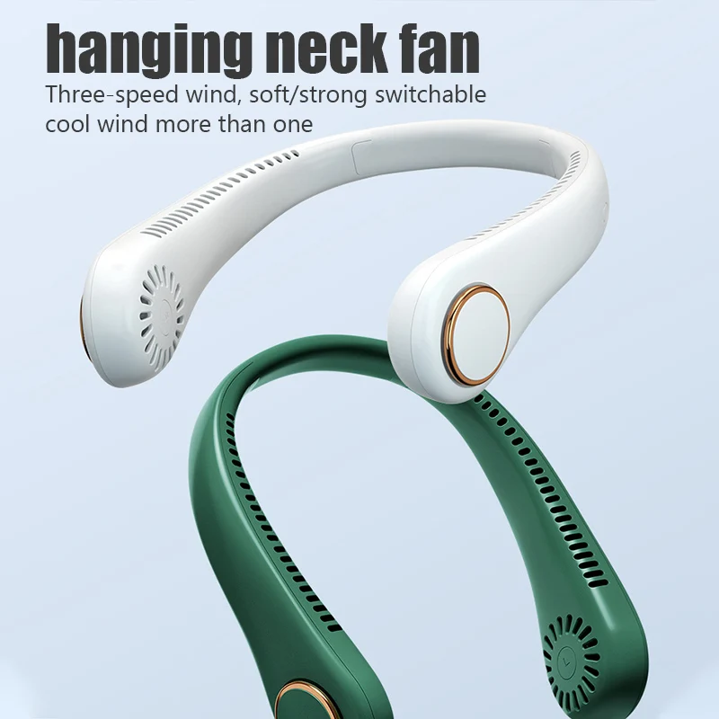 

Leafless Hanging Neck Fan 360 Degree Ventilador Fan USB Rechargeable Mini Cooling Fan Portable Folding Sports Hanging Neck Fan