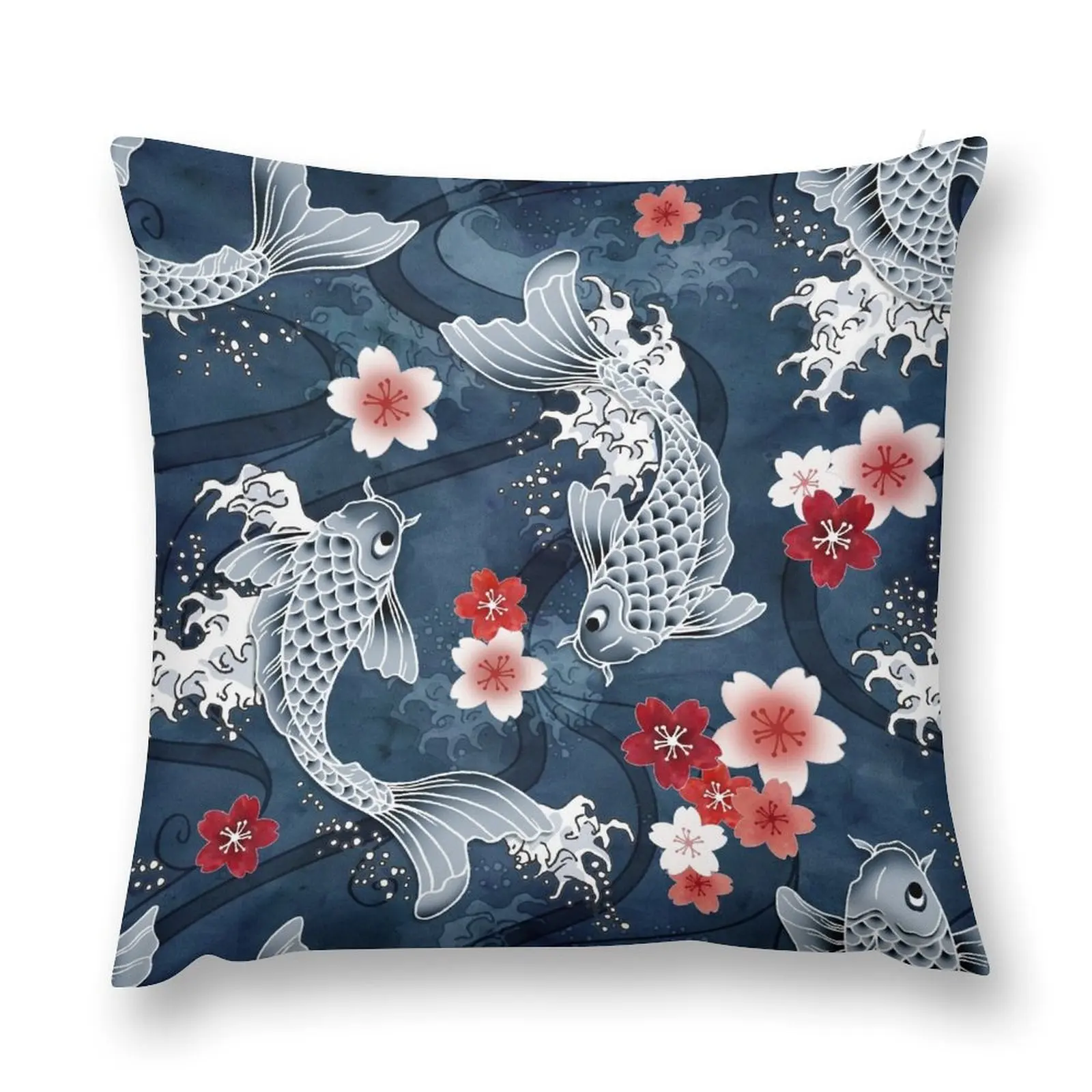 Декоративная синяя Подушка Koi sakura в форме цветка Декоративные диванные подушки