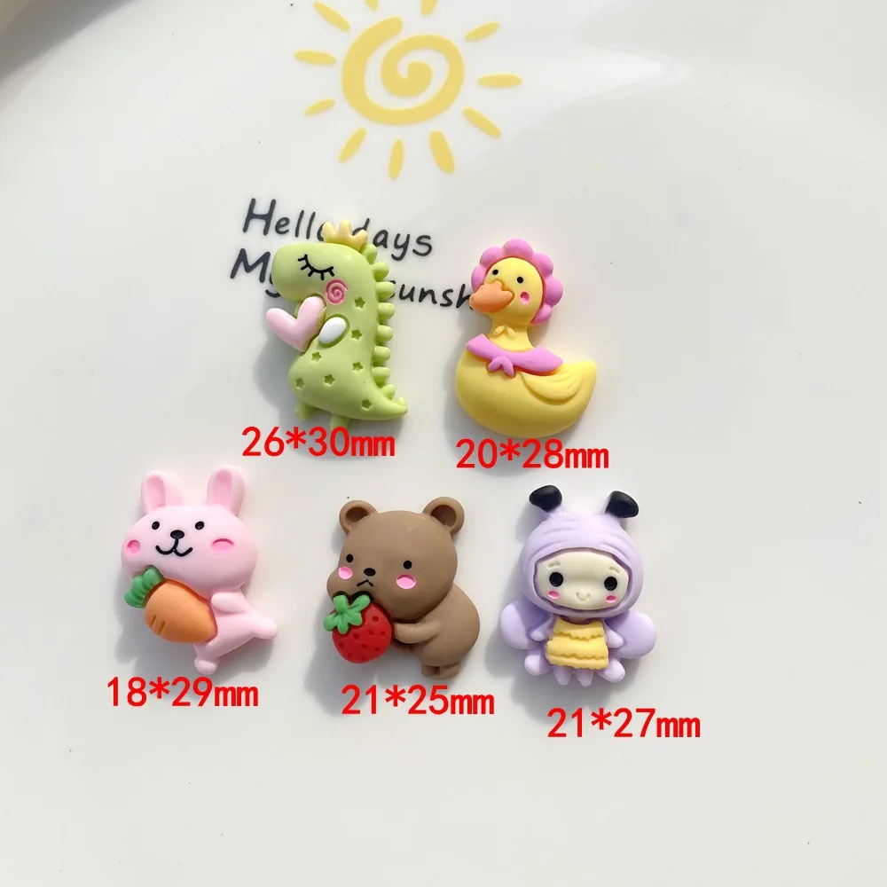 

10Pcs Kawaii Cartoon Animals Resin Cabochon Flatbacks Bear Rabbit for Hair Bows Center Scrapbooking Accessories DIY Decoration