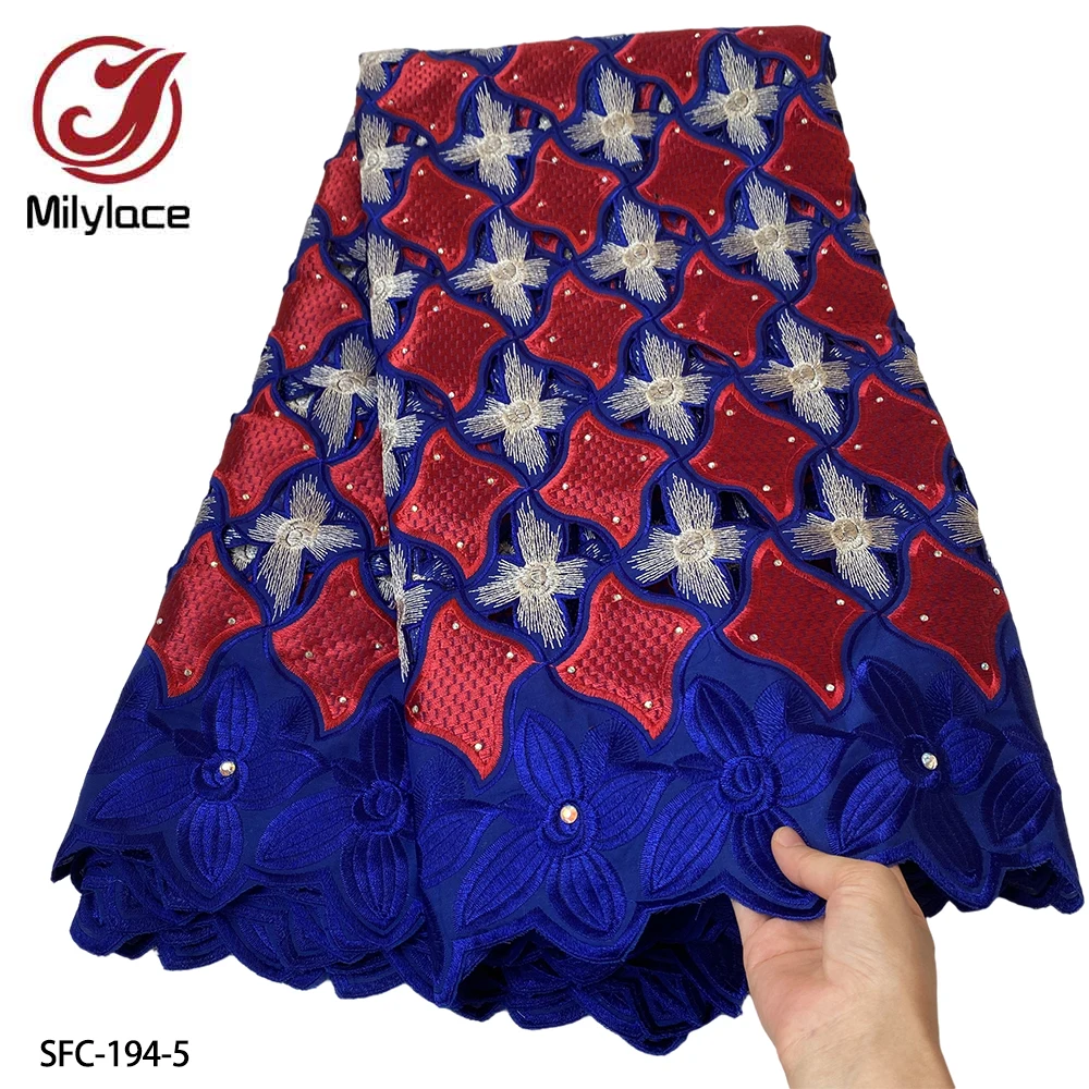 

Luxury African Lace Fabric 2022 High Quality Lace Rhinestones & Embroidered 2022 African Wedding Dress Women 5 Yards SFC-194