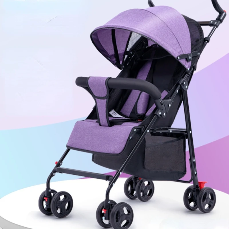 Can Sit And Lie In Baby Stroller Ultra-light Portable Baby Umbrella Stroller Folding Shock-absorbing Trolleys For Children