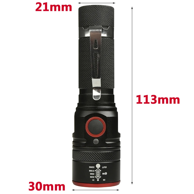 Светодиодный фонарик XM-L T6 перезаряжаемый от USB масштабируемый фонарь