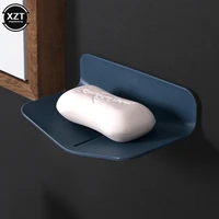 1pc v shaped soap dish wall mounted holder without punching adhesive soap box tray bathroom supplies