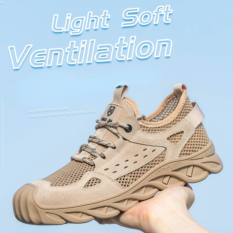 

Fashion Sports Shoes Work Boots Puncture-Proof Safety Shoes Men Steel Toe Shoes Security Protective Shoes Indestructible