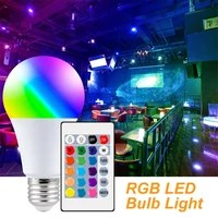 led night lamp 25w e27 10w rgb light bulb smart remote control energy saving colorful decorative indoor atmosphere lighting