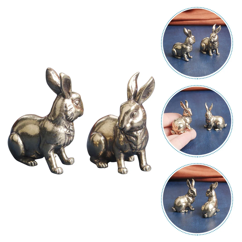 

Латунная Статуэтка кролика, статуэтка, декоративные фигурки, миниатюрные настольные статуи животных, статуэтки для творчества, китайский чай, мини-украшения