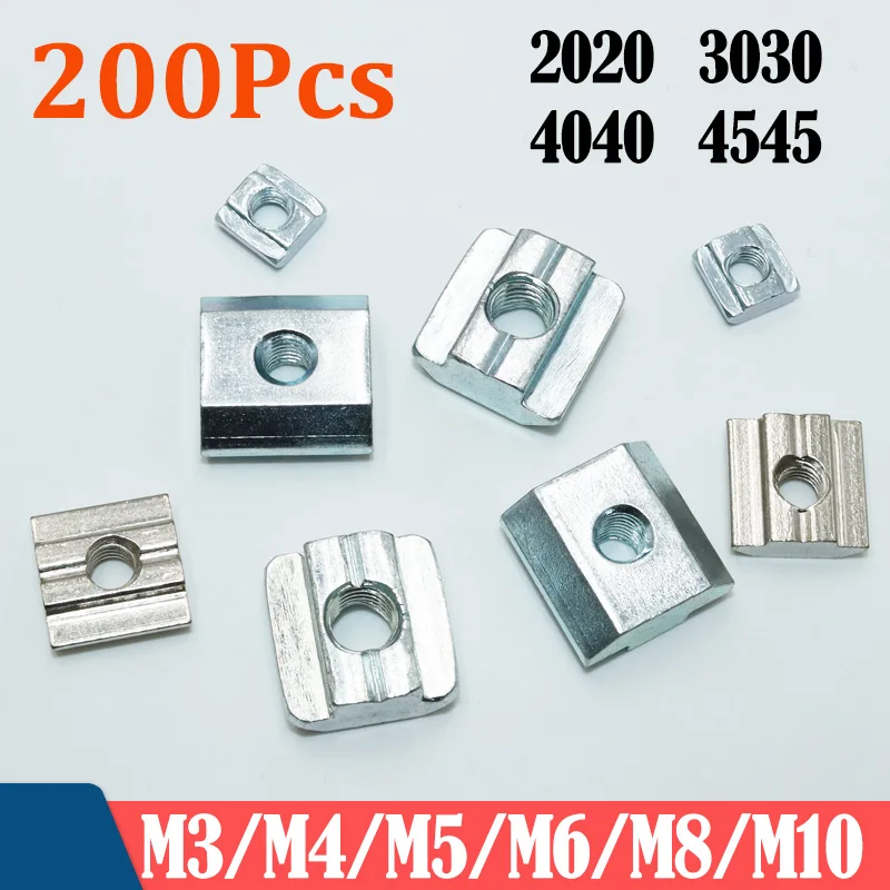 

Гайка скользящая M3/M4/M5/M6/M8, 200 шт./комплект
