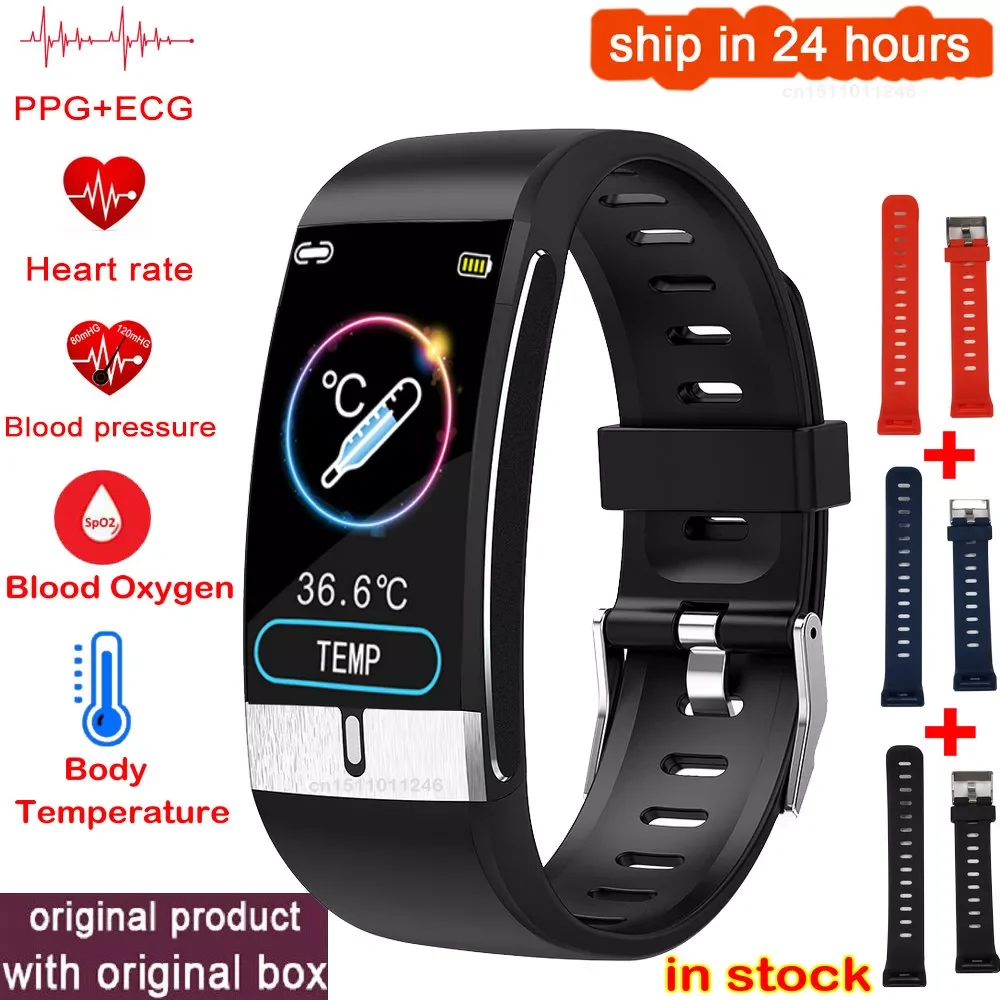 

2021 Smart Watch Men E66 Body Temperature ECG PPG Waterproof Sport Bracelet Blood Oxygen Heart Rate Smartwatch For iOS Android