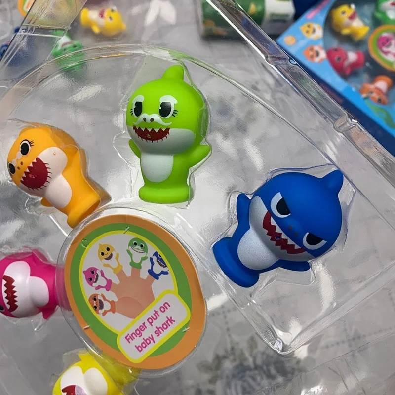 Игрушка "Маленькая акула-малыш" - мультяшный зверушка из 5 штук для пальчикового театра, ролевых игр, рассказывания историй, плоскодонная тканевая кукла, образовательные игрушки для детей, подарок.