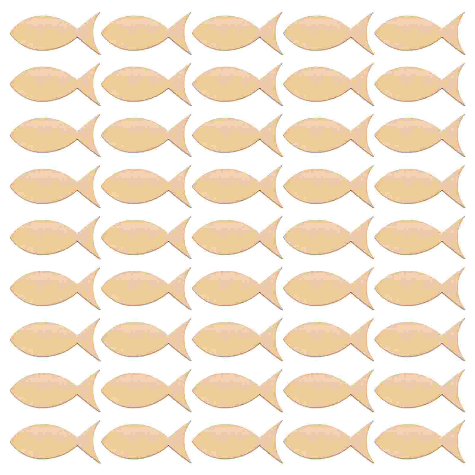

100 Pcs DIY Wood Chips Kids Crafts Woody Toy Nautical Cutouts Trim Blank Fish Unfinished Wooden Slices