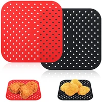 1pc reusable silicone air fryer mat roundsquare non stick baking mat bakeware liners oil mats home kitchen cooking supplies
