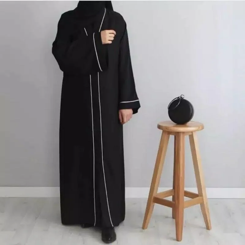

Muslim Dress Women Abaya Solid Color Cardigan Robe Middle East Dubai Loose Robe Fashion Simplicity Summer Dress Abayas for Women