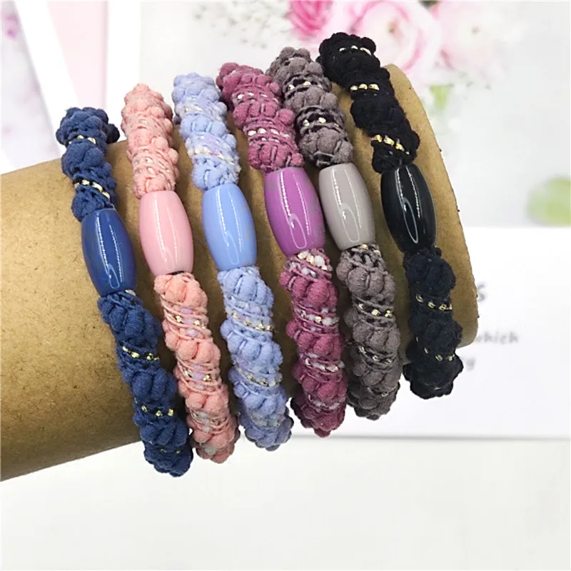 

12PCS/LOT Candy Solid 6 Color Elastic Hair Bands For Girls Seasons Simplicity High Elasticity Kids Hair Accessories For Women