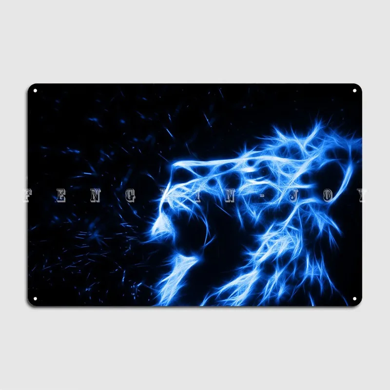 

Металлическая вывеска в виде льва для клуба гостиной, напечатанная живопись, Декор, жестяной знак, постер