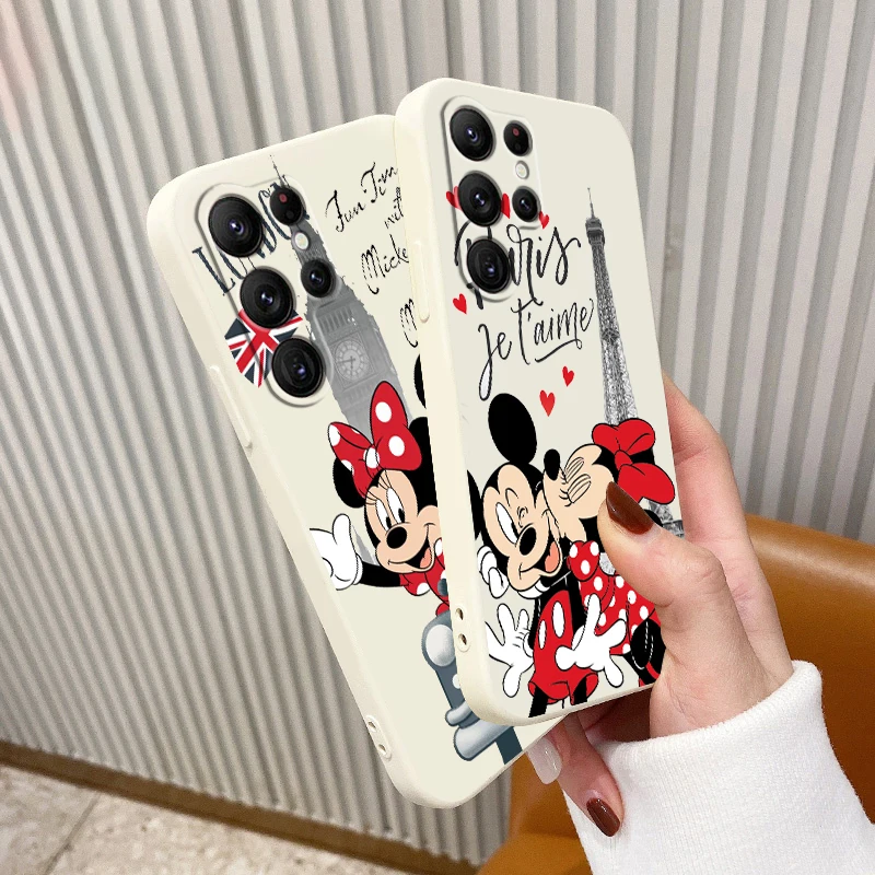 

Liquid Rope London Mickey Minnie mouse Phone Case For Samsung Galaxy S22 S21 S20 FE S10 Note 20 10 Plus Lite Ultra 5G Funda