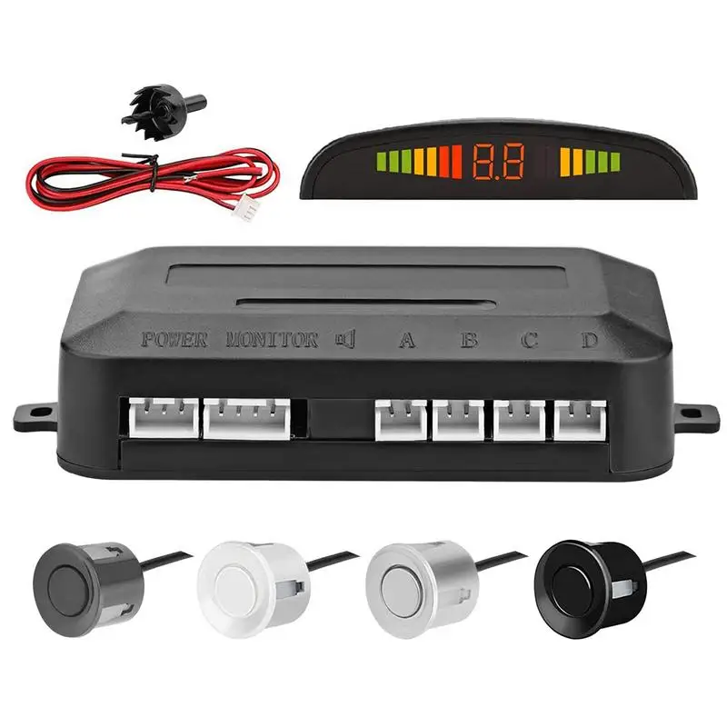 

Car Parking Sensor Kit Universal Car Wireless Parking Aid With 4 Parking Sensors Distance Detection LCD Display View Reverse