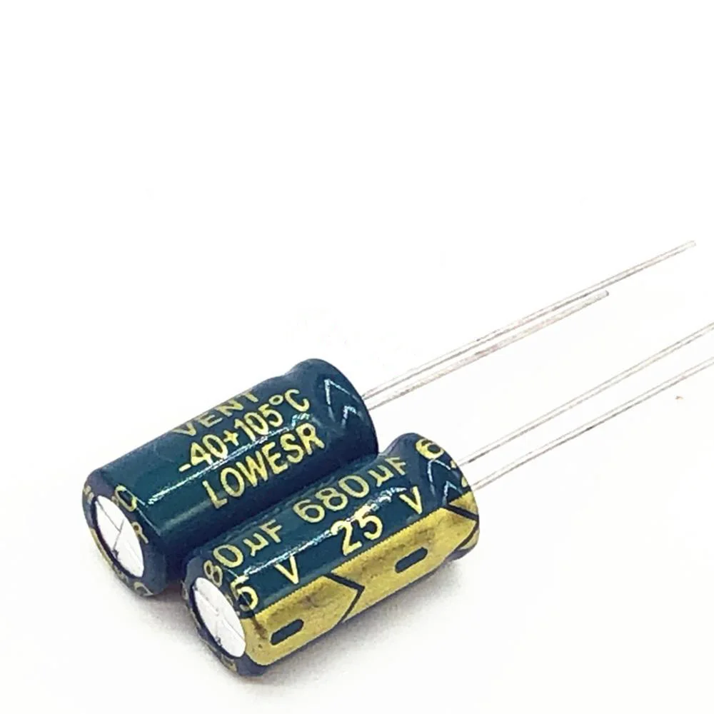 

200pcs/lot Q01 25V 680UF Low ESR/Impedance high frequency aluminum electrolytic capacitor size 8*16 680UF25V 20%