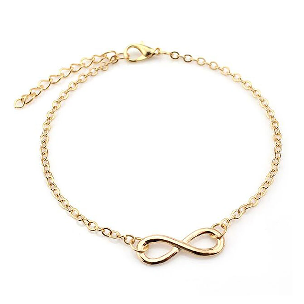 

Women's Feet Ornaments Popular In South Korea Fashion Personality Simple Lucky 8-character Anklet Beach Foot Sandal Jewelry