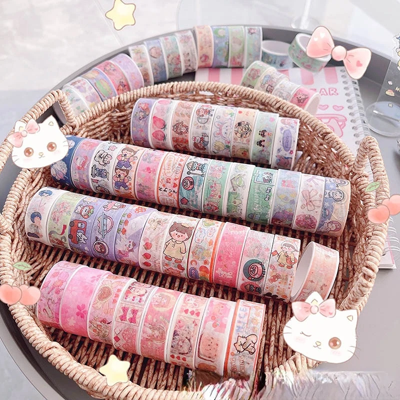 

20-60 pieces/set of Japanese cute Random and Paper Tape Set scrapbook Masking tape paper stationery stickers for school supplies