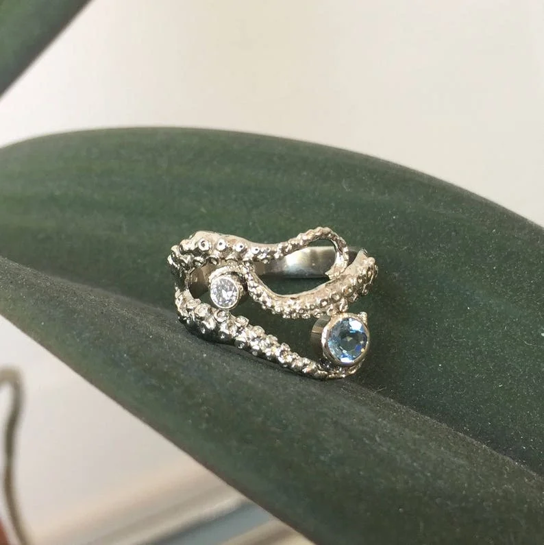 

Wedding band, Engagement ring, tentacle jewelry, Octopus jewelry