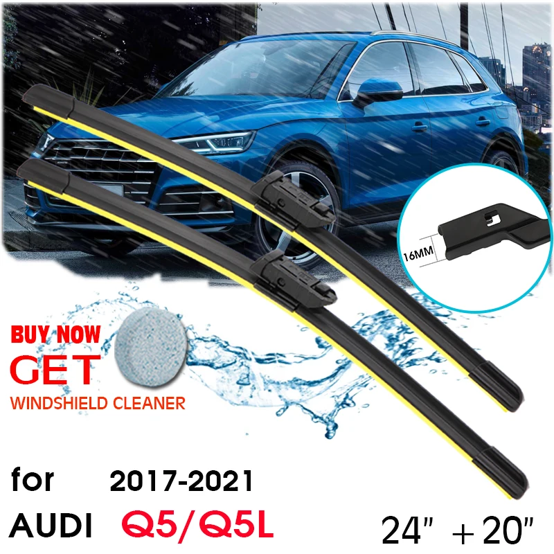 

Car Wiper Blade For Audi Q5/Q5L 24"+20" 2017-2021 Front Window Windscreen Windshield Silicon Refill Wipers Auto Accessories
