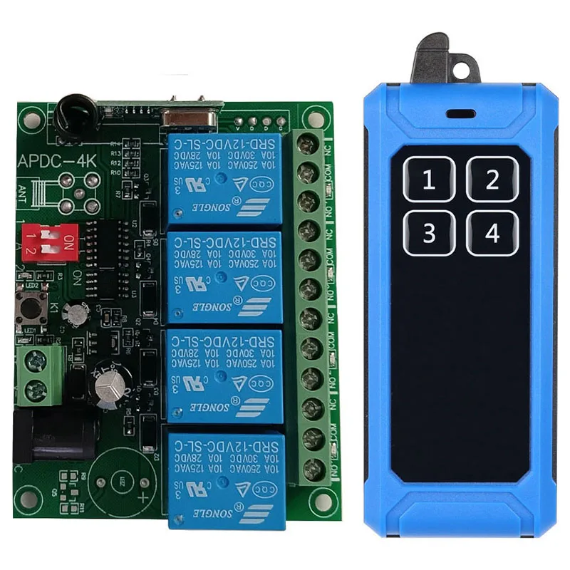 433 МГц Ndustriальный DC 12 В 24 4CH RF беспроводной пульт дистанционного управления