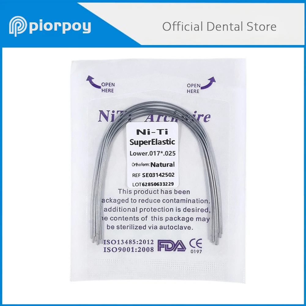 

PIORPOY 10Pcs Dental Niti Archwire Orthodontic Super Elastic Niti Arch Wires Natural Form Round Rectangular Dentistry Correction