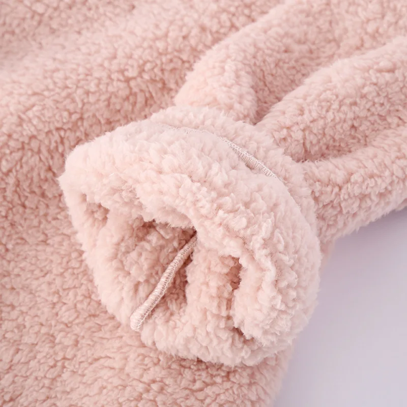 Winter new women's pajamas long-sleeved trousers two-piece flannel thickened warm suit lapel solid color cute home service