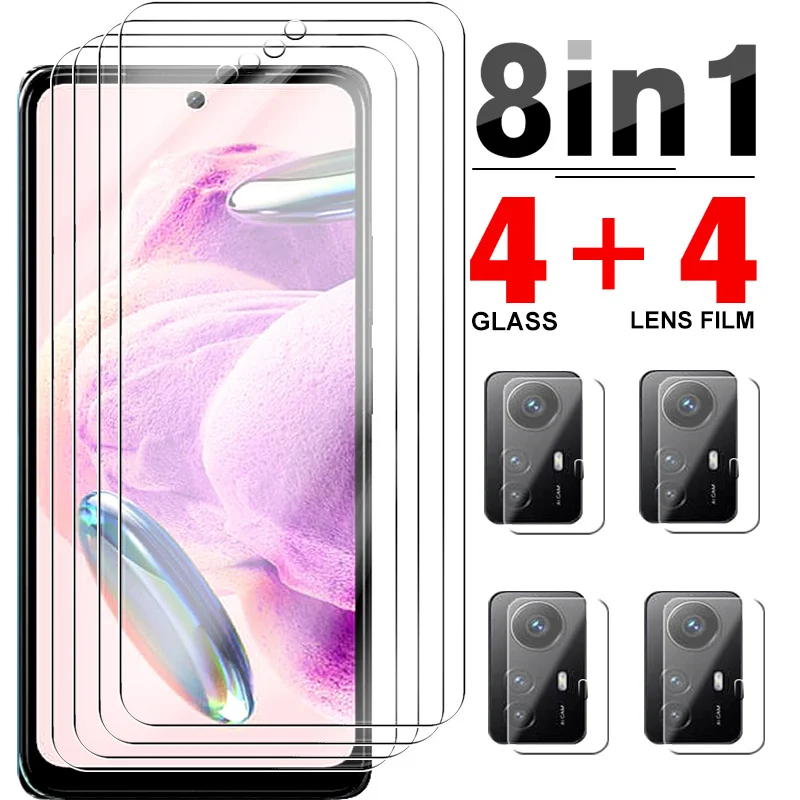 

8in1 Camera Film Protective Glass For Xiaomi Redmi Note 12 4G Screen Protectors For Redmy Note 12 Note12 6.67inch Tempered Glass
