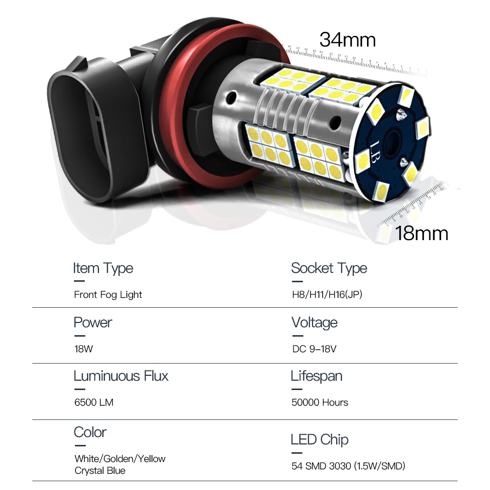 Лампа светодиодная H8 Canbus для противотумансветильник фар без ошибок Audi A3 8 в 2015-2017