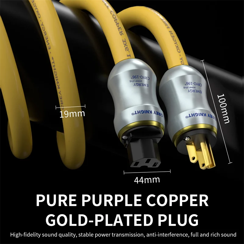 Фото Кабель питания OCC HiFi Audio с позолоченными разъемами AU/US/EU, 3*6.15мм², для CD-плееров и усилителей, шнур питания переменного тока №5