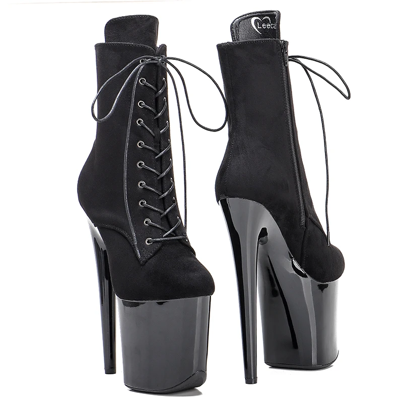 Leecabe 20cm/8inches Beautiful  color  Ankle High Heel platform Boots Vegan Boots  Costume  Boots Pole Dancing boot