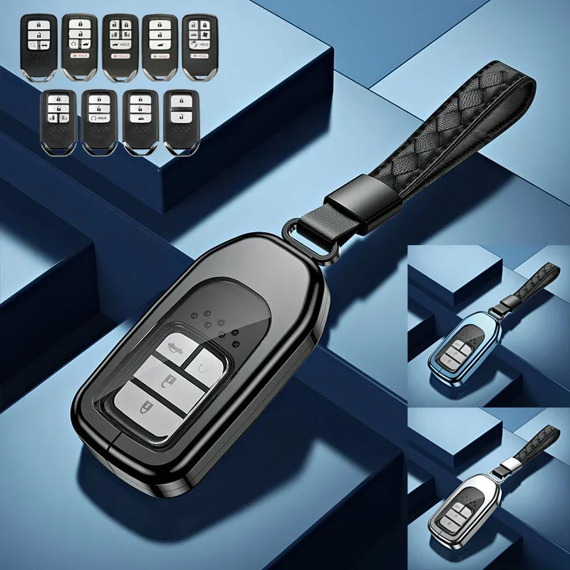 Алюминиевый сплав ТПУ автомобильный брелок для ключей чехол Honda Fit Accord CRV HRV Civic Pilot