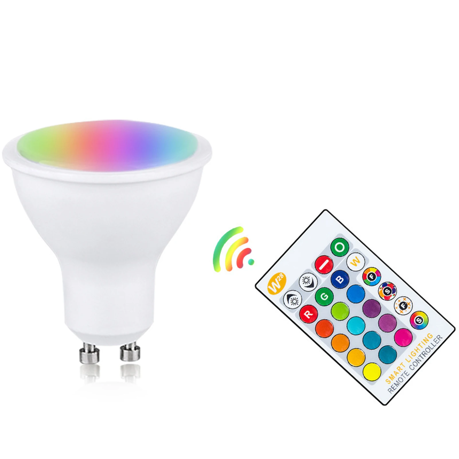 

RGB светодиодная лампочка с дистанционным управлением, 10 Вт, GU10, диммируемая лампочка для дома, для вечеринки, разноцветная