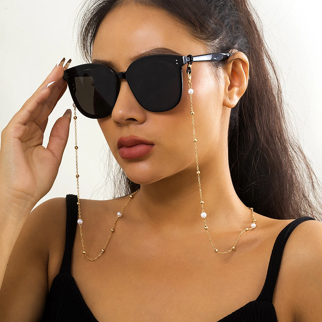 Ingemark Trendy Beads occhiali da sole catene per mascheratura per donna perla porta occhiali da collo occhiali catena cordino gioielli di moda