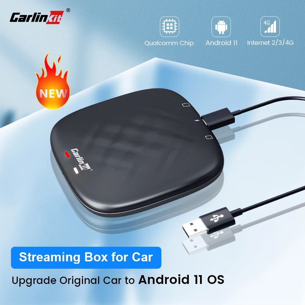 CarlinKit Android авто беспроводной CarPlay Ai Box 11 Snapdragon 4G LTE Netflix потоковая коробка 3 ГБ ОЗУ
