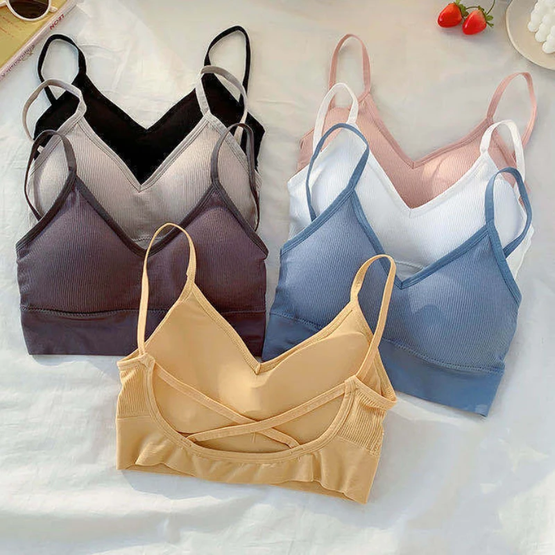 

Top Women Crop Top Female Tube Top Seamless Underwear Cropped Bra Backless Intimates Sexy Lingerie Sports Padded Bralettes