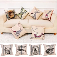 spring easter pillow covers cases decorative cushion sofa rabbit pattern printing for home living room seat bedroom decoration